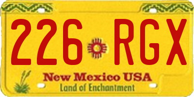 NM license plate 226RGX