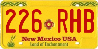 NM license plate 226RHB