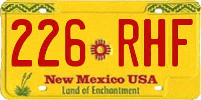 NM license plate 226RHF