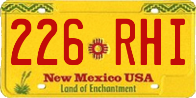 NM license plate 226RHI