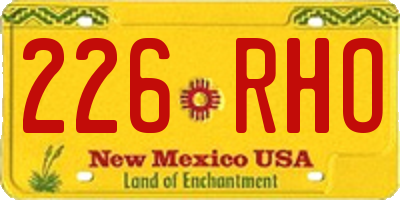 NM license plate 226RHO