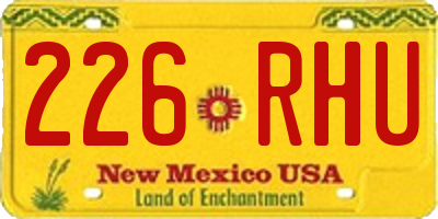 NM license plate 226RHU