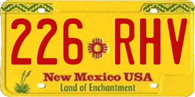 NM license plate 226RHV
