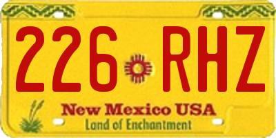 NM license plate 226RHZ