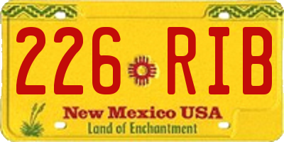 NM license plate 226RIB