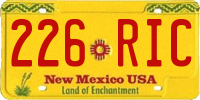 NM license plate 226RIC