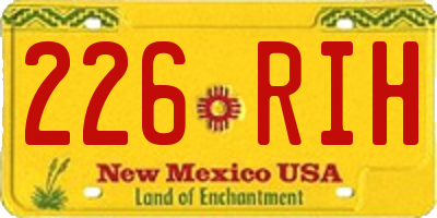 NM license plate 226RIH
