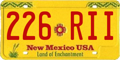 NM license plate 226RII