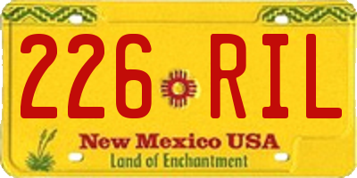 NM license plate 226RIL