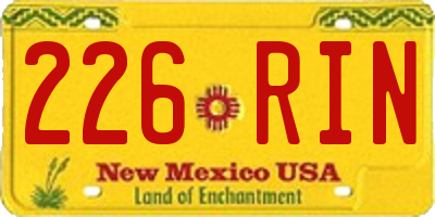 NM license plate 226RIN