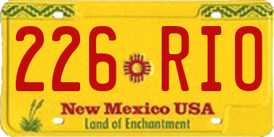NM license plate 226RIO