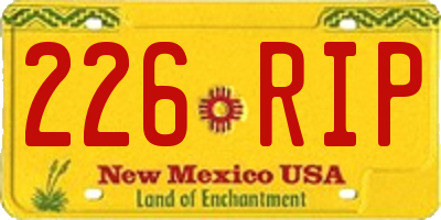 NM license plate 226RIP