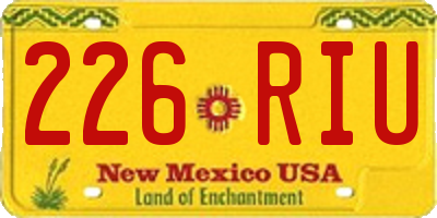 NM license plate 226RIU