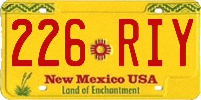 NM license plate 226RIY