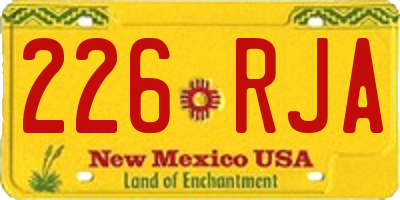 NM license plate 226RJA