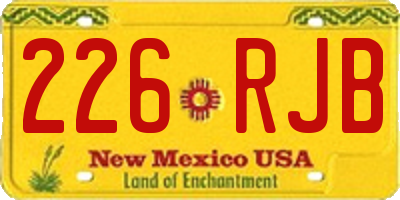 NM license plate 226RJB