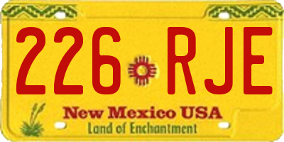 NM license plate 226RJE