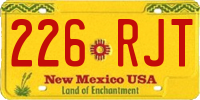 NM license plate 226RJT