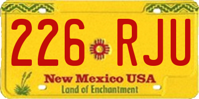 NM license plate 226RJU