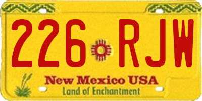 NM license plate 226RJW