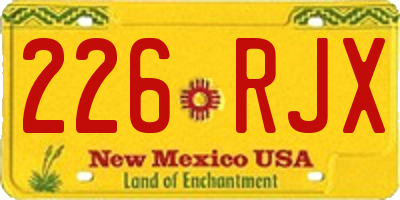 NM license plate 226RJX