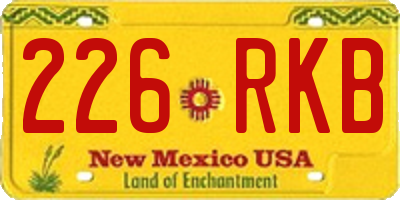 NM license plate 226RKB