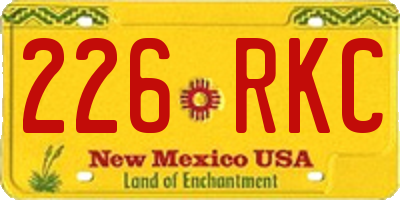 NM license plate 226RKC