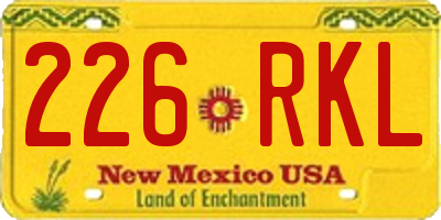 NM license plate 226RKL