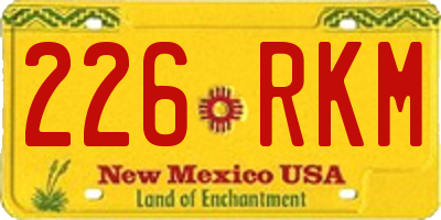 NM license plate 226RKM