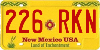 NM license plate 226RKN