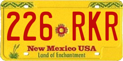 NM license plate 226RKR
