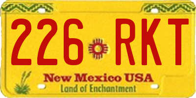 NM license plate 226RKT