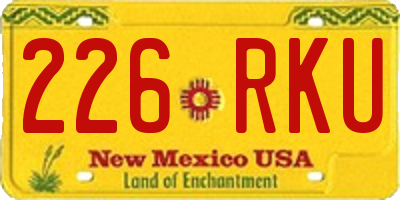 NM license plate 226RKU