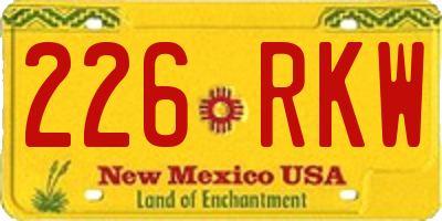 NM license plate 226RKW