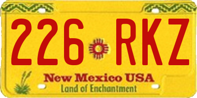 NM license plate 226RKZ