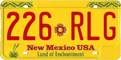 NM license plate 226RLG