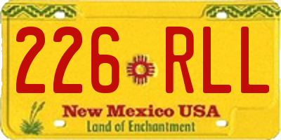 NM license plate 226RLL