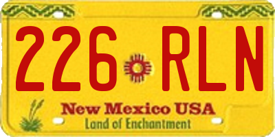 NM license plate 226RLN