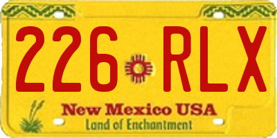 NM license plate 226RLX