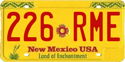 NM license plate 226RME