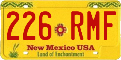NM license plate 226RMF