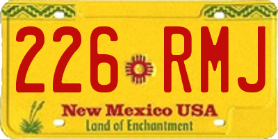 NM license plate 226RMJ