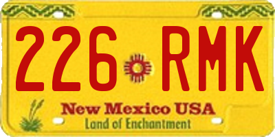 NM license plate 226RMK
