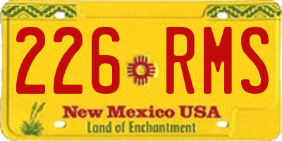 NM license plate 226RMS