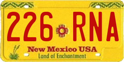 NM license plate 226RNA