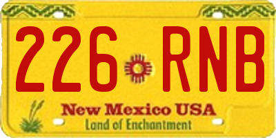 NM license plate 226RNB