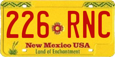 NM license plate 226RNC