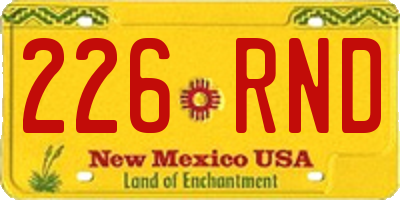 NM license plate 226RND