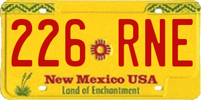 NM license plate 226RNE