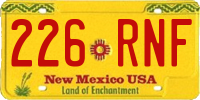 NM license plate 226RNF
